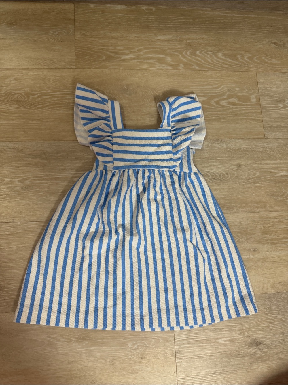 Zara Kids Blue and White Striped Dress
